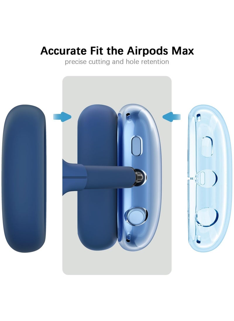 AROAQ - Clear Soft TPU Airpod Max Ear Cover, Silicone Cases Suitable for Apple AirPods Max 3-in-1 Headphones Anti-Scratch Ear Cups Cover Headband Cover and Ear Pad Protector Case Skin Accessories - Image 1