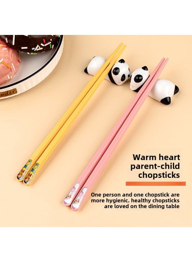 High-grade High Temperature Resistant Meal Chopsticks Characters Non-slip Mildew-proof Household Chopsticks Alloy Chopsticks Net Red Wholesale Manufacturers-Color:Nail Chopsticks-suction Card 5 Pairs [landscape]]  - Image 5