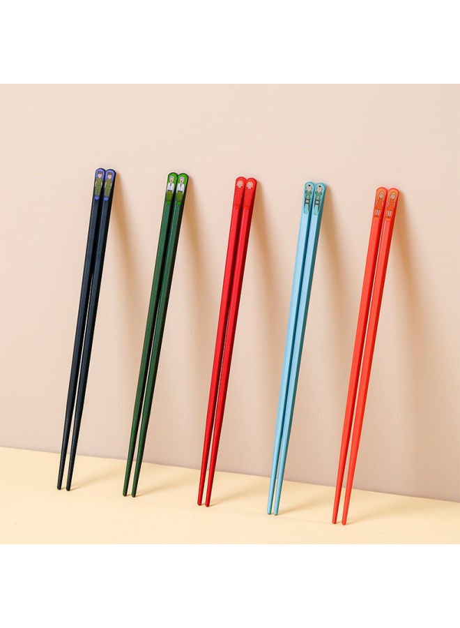 High-grade High Temperature Resistant Meal Chopsticks Characters Non-slip Mildew-proof Household Chopsticks Alloy Chopsticks Net Red Wholesale Manufacturers-Color:Nail Chopsticks-suction Card 5 Pairs [landscape]]  - Image 4