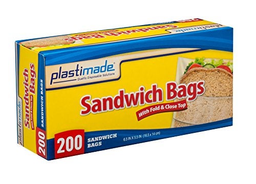 Plastimade Disposable Plastic Sandwich Bags With Fold Close Top 200 Bags, Great For Home, Office, Vacation, Traveling, Sandwich, Fruits, Nuts, Cake, Cookies, Or Any Snacks (1 Pack) - Image 4