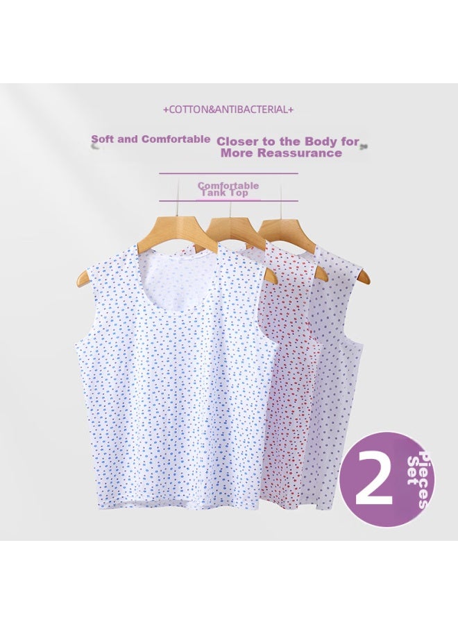 Yuzhaolin 2-pack Middle-aged And Elderly Women's Tank Tops, Loose-fitting Undershirts For Grandmothers And Mothers, Cotton Camisole, Sleeveless Undershirt, Spring And Summer - Image 2