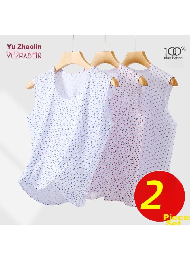 Yuzhaolin 2-pack Middle-aged And Elderly Women's Tank Tops, Loose-fitting Undershirts For Grandmothers And Mothers, Cotton Camisole, Sleeveless Undershirt, Spring And Summer - Image 1