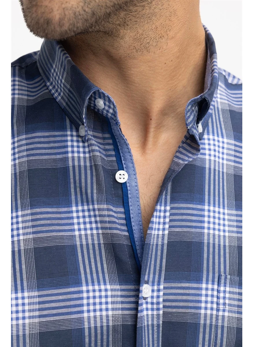 تودورس Classic Fit Plaid Buttoned Collar Men's Shirt10