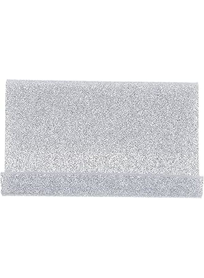 Acrylic Business Card Holder Desktop Silver Glitter Name Card Stand Office - Image 1