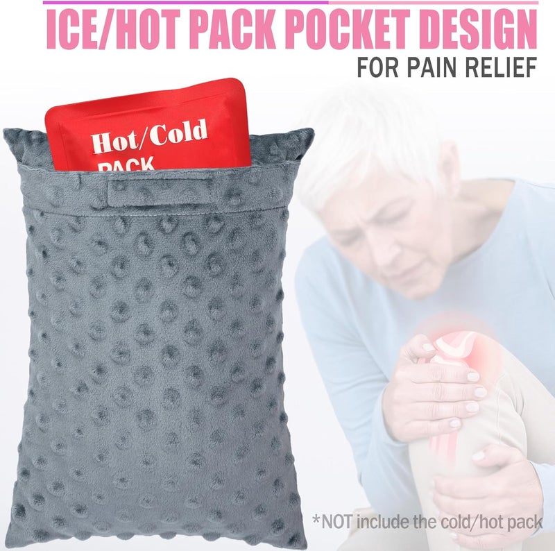 HapiPoppy Soft Knee Pillow Leg Pillows 11" x 7.8" Small Hip Support Pillows Between Legs for Side Sleepers Sciatica Joints Pain Relief Machine Washable Post Surgery Cushion Gifts, Minky Dot Dark Gray - Image 4