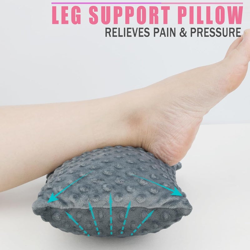 HapiPoppy Soft Knee Pillow Leg Pillows 11" x 7.8" Small Hip Support Pillows Between Legs for Side Sleepers Sciatica Joints Pain Relief Machine Washable Post Surgery Cushion Gifts, Minky Dot Dark Gray - Image 2