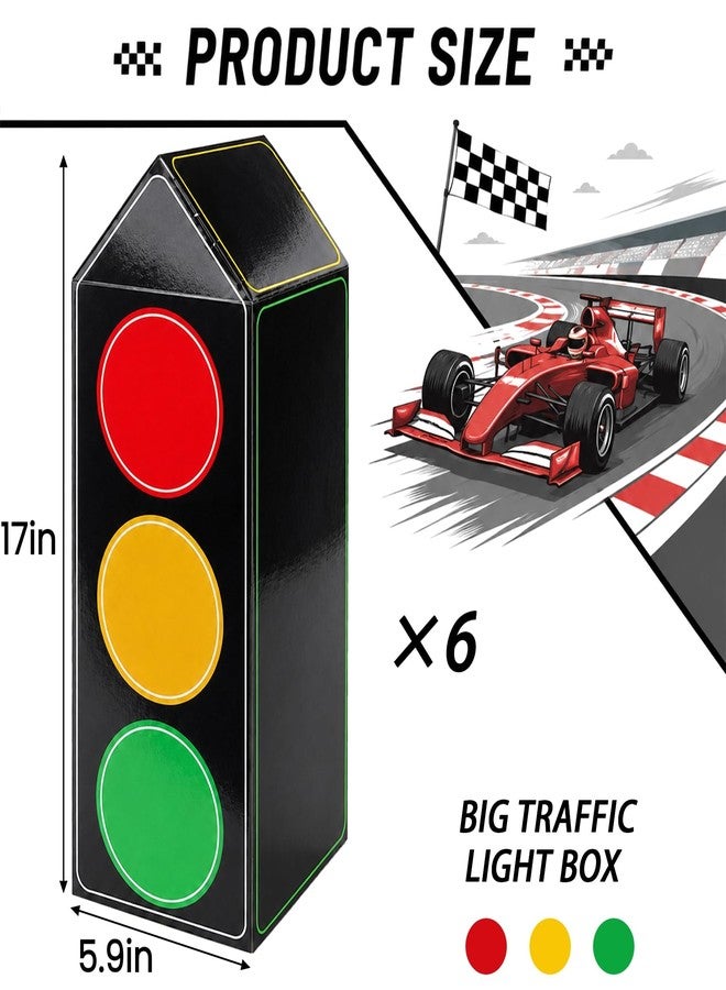 Jowgut 6 Pack Traffic Light Favor Boxes, 17 Inch Transportation Boxes Party Supplier for Table Topper, Race Car Birthday Decorations Gift Boxes for Party Centerpieces Photo Props - Image 2
