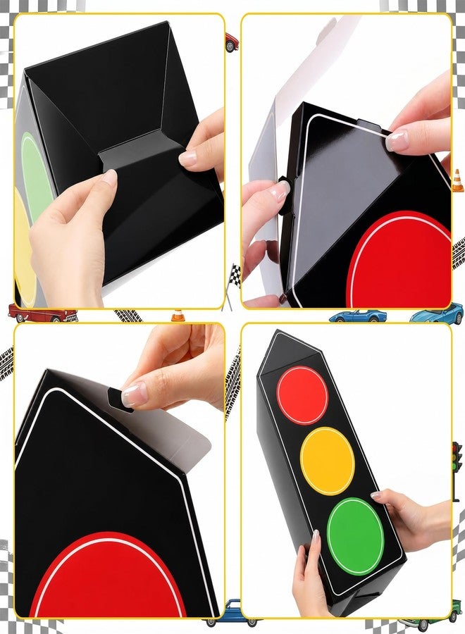 Jowgut 6 Pack Traffic Light Favor Boxes, 17 Inch Transportation Boxes Party Supplier for Table Topper, Race Car Birthday Decorations Gift Boxes for Party Centerpieces Photo Props - Image 3