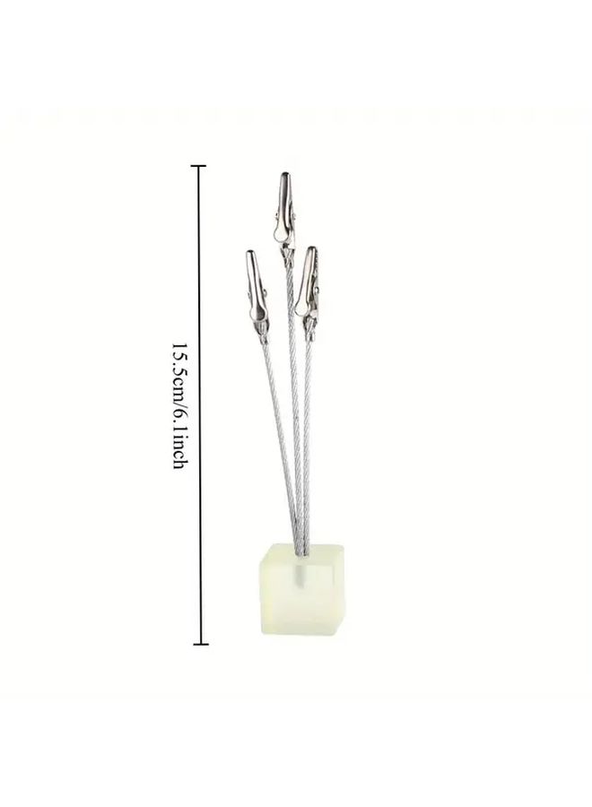 Silvery Metal Alligator Clip Memo Holders 2pcs Desk Organizer For Notes Photos Cards - Image 4