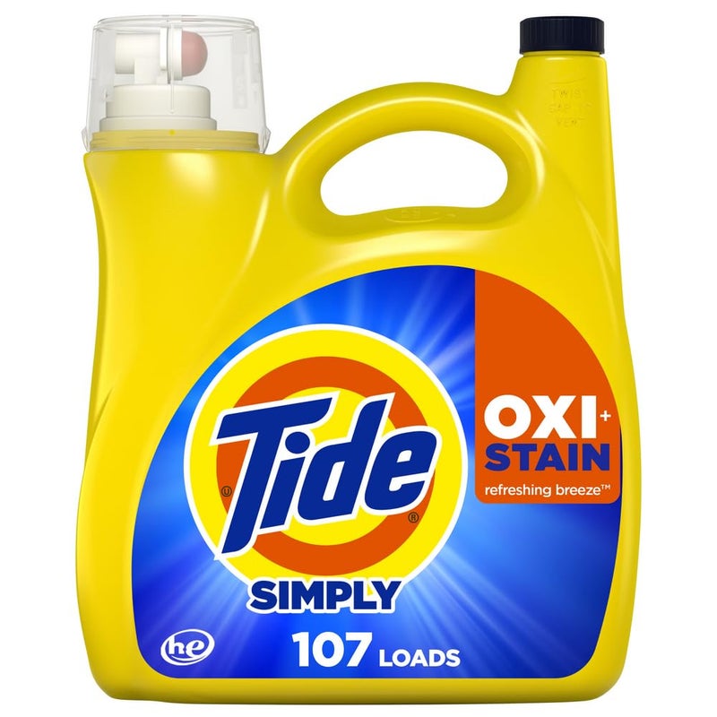 Tide Simply Oxi Boost Ultra Stain Release Tough on Stains Whitens Brightens Refreshing Breeze Scent 151 fl oz 107 Loads