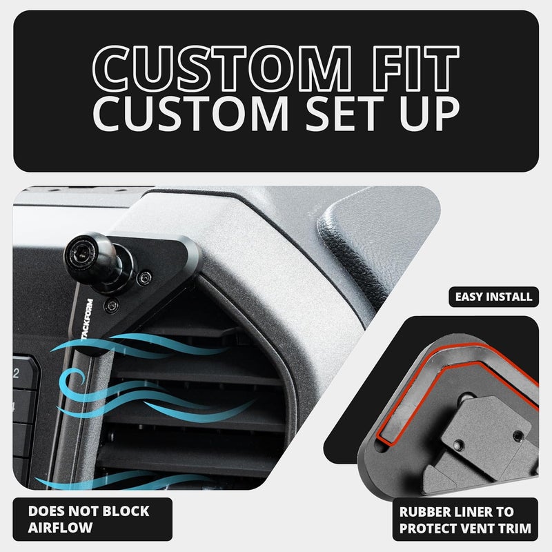 Tackform Vent Phone Mount for Ford F-150, Super Duty, and Expedition | Aluminum Magnetic Holder | Short Reach - Image 5