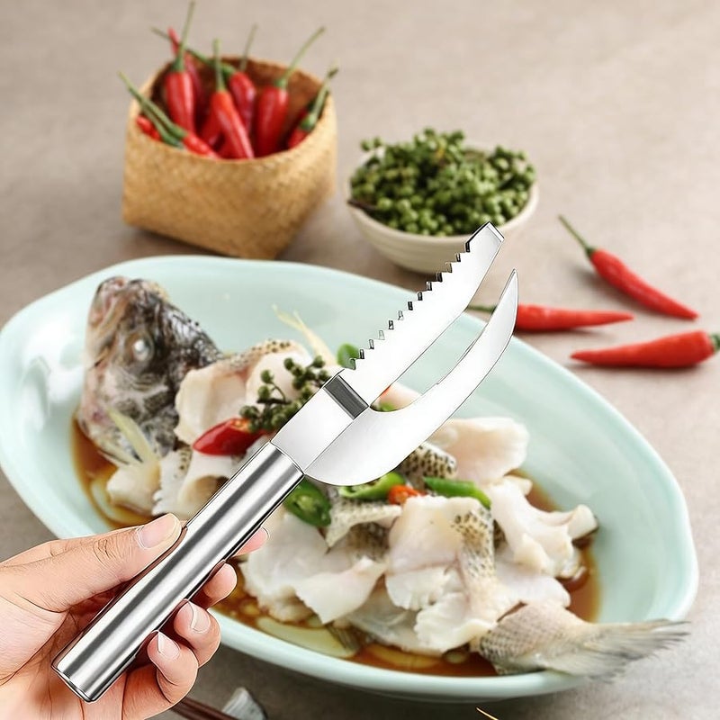Fauppt Fish Scales Scraping Tool, Multifunction Stainless Steel Fish Scale Knife Fish Cleaning Kit,Fish Scale Remover for Home Market Restaurant Use (2pc) - Image 4