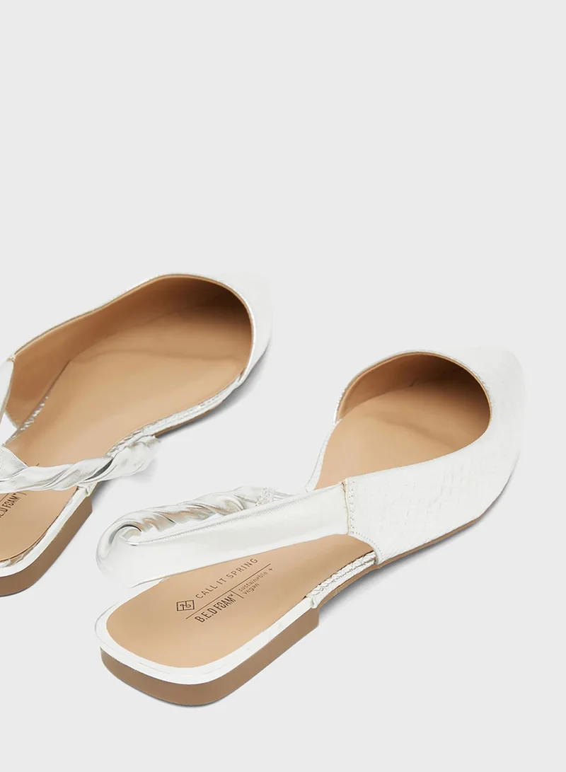 CALL IT SPRING Croc Effect Slingback Flat Sandals