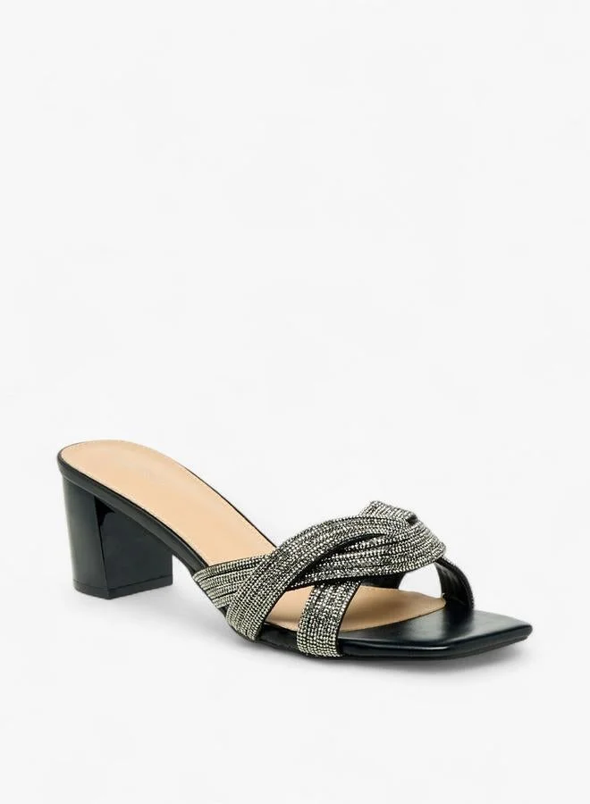 Flora Bella By Shoexpress Womens Embellished Block Heel Sandals