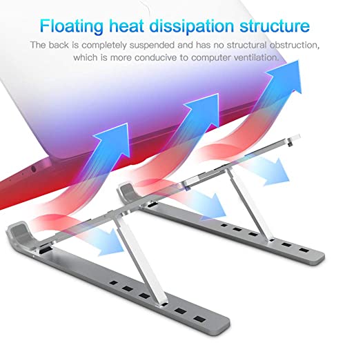VEROX Adjustable Aluminum Laptop Stand - Ergonomic Foldable Portable Desktop Holder with Ventilated Cooling Design - Image 2