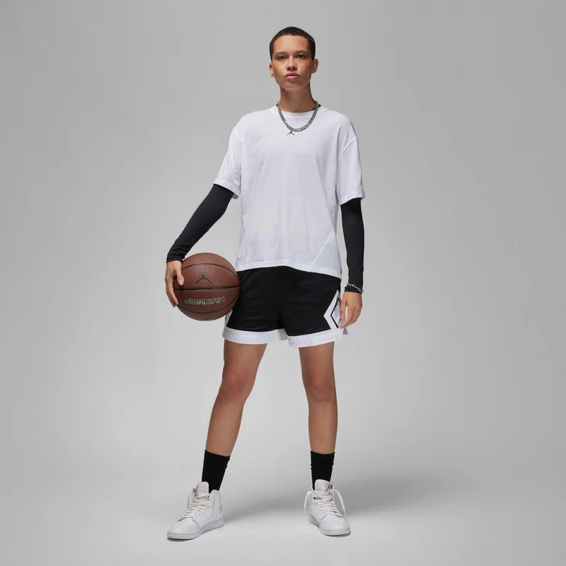 Jordan White Women's Sport Diamond Dri-FIT Basketball T-Shirt for Women | Best Price UAE