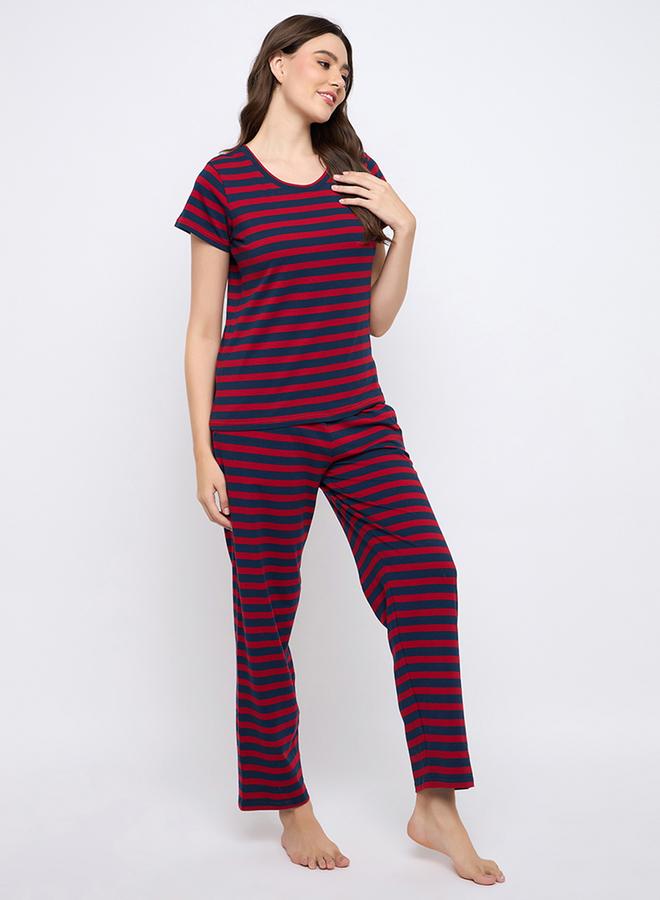 كلوفيا طقم بيجاما وتيشيرت قطن مخطط من كلوفيا - Image 3