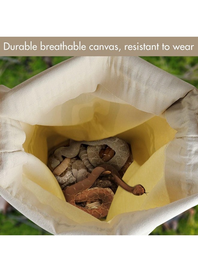 IC ICLOVER IC ICLOVER Snake Reptile Bag with Drawstring, 20 x 28 Inch Heavy Duty Large Snake Hunting Sack Pouch with Sewn Bottom Corners for Moving Transporting Capturing Hunting Catching Rattlesnakes Reptiles  - Image 2