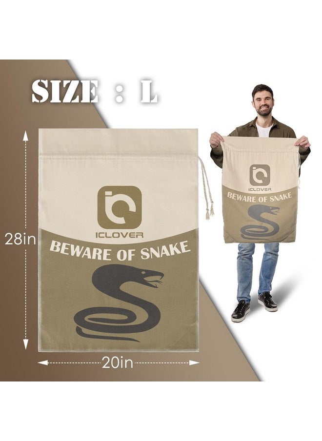 IC ICLOVER IC ICLOVER Snake Reptile Bag with Drawstring, 20 x 28 Inch Heavy Duty Large Snake Hunting Sack Pouch with Sewn Bottom Corners for Moving Transporting Capturing Hunting Catching Rattlesnakes Reptiles  - Image 3