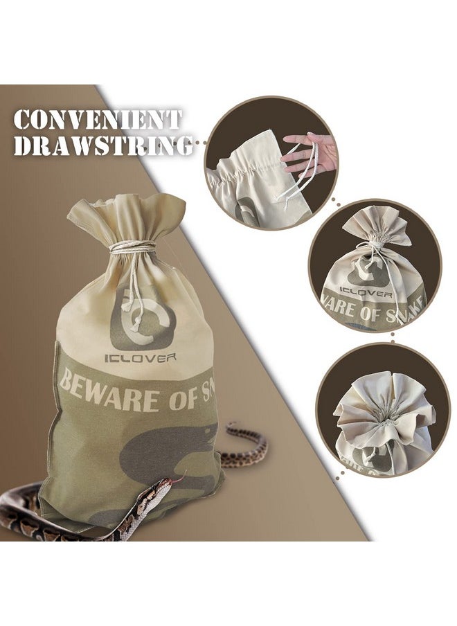 IC ICLOVER IC ICLOVER Snake Reptile Bag with Drawstring, 20 x 28 Inch Heavy Duty Large Snake Hunting Sack Pouch with Sewn Bottom Corners for Moving Transporting Capturing Hunting Catching Rattlesnakes Reptiles  - Image 5