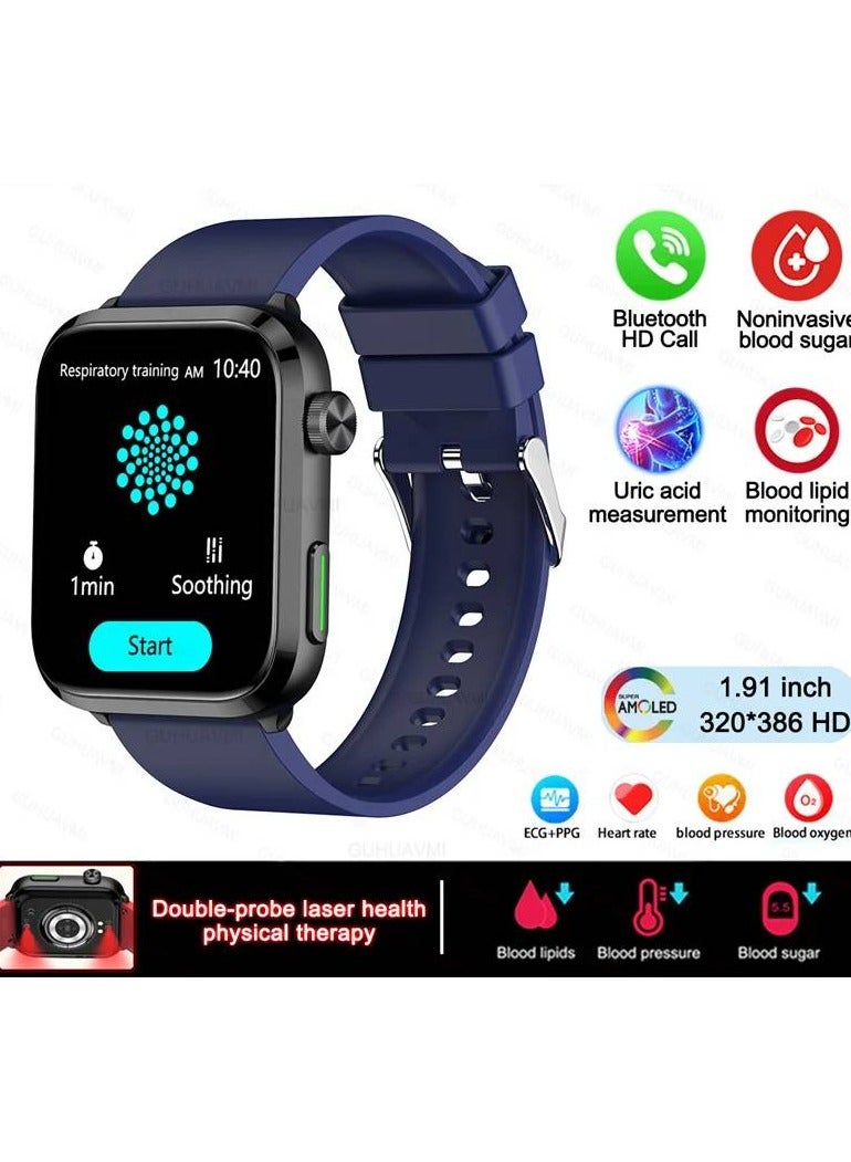 AROAQ Non-invasive Smart Watch Men Women Blood Fat Uric Acid Health Monitor Bluetooth Call Medical Grade Sports - Image 1