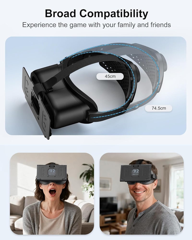 STARTRC GAMES Upgraded VR Headset for Nintendo Switch 2 (2025), Switch 2 Virtual Reality VR Glasses with Adjustable HD Lenses and Comfortable Head Strap, Virtual Boy 3D Goggles for Switch 2 Accessories, Black - Image 5