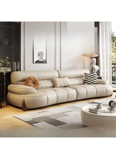 Modern Faux Leather Sofa with Recessed Arm and Sewn Pillow Back - pzsku/ZAF6A4FAA630A413F8516Z/45/_/1725442614/182195cc-6f05-48a7-a19f-6f7dfef196c4