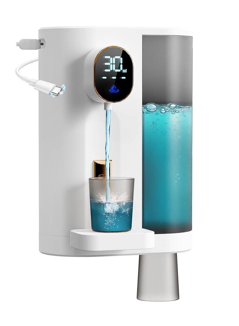 XiuWoo Automatic Mouthwash Dispenser for Bathroom,20.3 Fl Oz Mouth Wash Dispenser with 2 Magnetic Cups,4 Levels and LED Screen, Electric Smart Mouthwash Dispenser for Kids Adults - Image 1