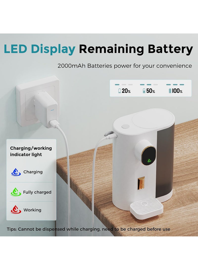 XiuWoo Automatic Mouthwash Dispenser for Bathroom,20.3 Fl Oz Mouth Wash Dispenser with 2 Magnetic Cups,4 Levels and LED Screen, Electric Smart Mouthwash Dispenser for Kids Adults - Image 4