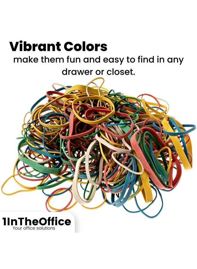1InTheOffice Colored Rubber Bands 54 Assorted Rubber Bands Size 54 1 4 Lb. Resealable Bag 200 Pack  - Image 3