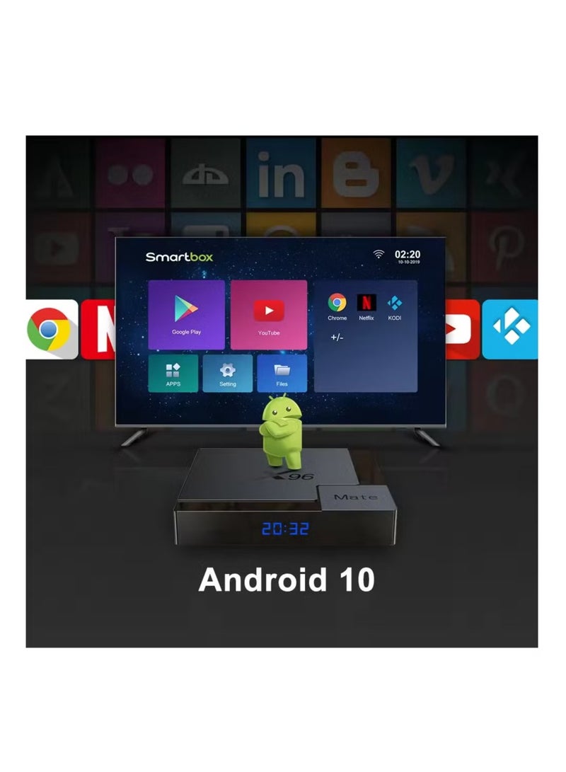 راكسوم X96 ميت صندوق التلفاز الذكي | 4 جيجابايت رام + 64 جيجابايت روم | أندرويد 10.0 تي في بوكس ​​| وحدة المعالجة المركزية Allwinner H616 رباعية النواة ARM Cortex A53 | واي فاي مزدوج 2.4G/5G | مشغل الوسائط ثلاثي الأبعاد بدقة 4K UHD | H.265 إيثرنت 10/100 متر فك التشفير - Image 2
