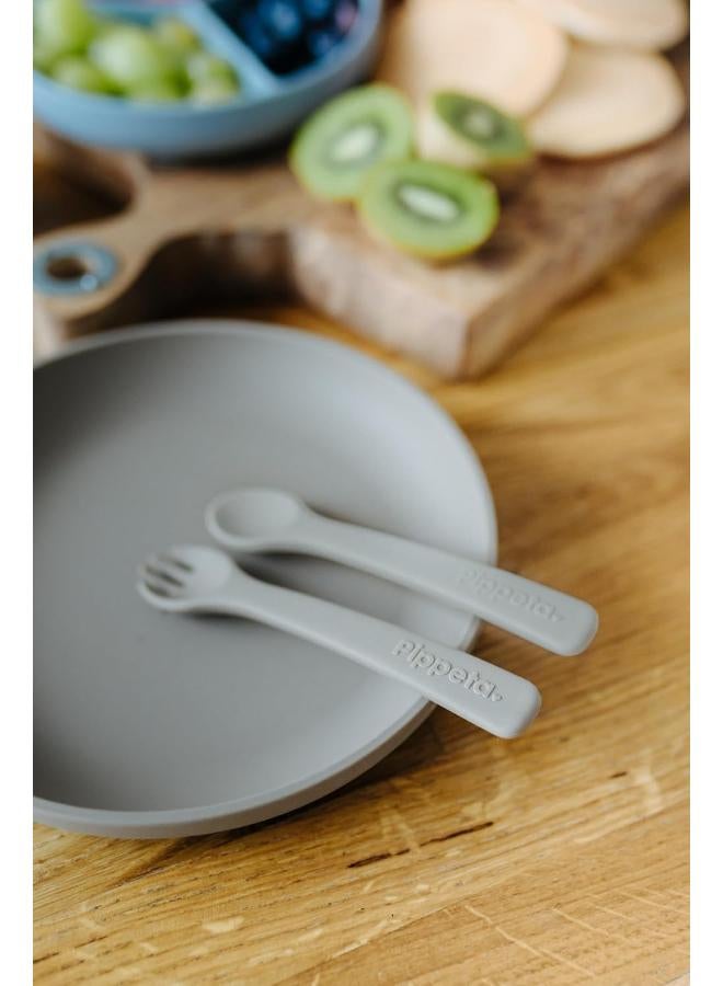 Pippeta Silicone Baby’S 1St Spoon And Fork Set, Self Feeding Spoon And Fork For Baby, Dishwasher And Microwave Safe, Easy Hold And Anti Choke, Bpa Free Meadow Green - Image 5