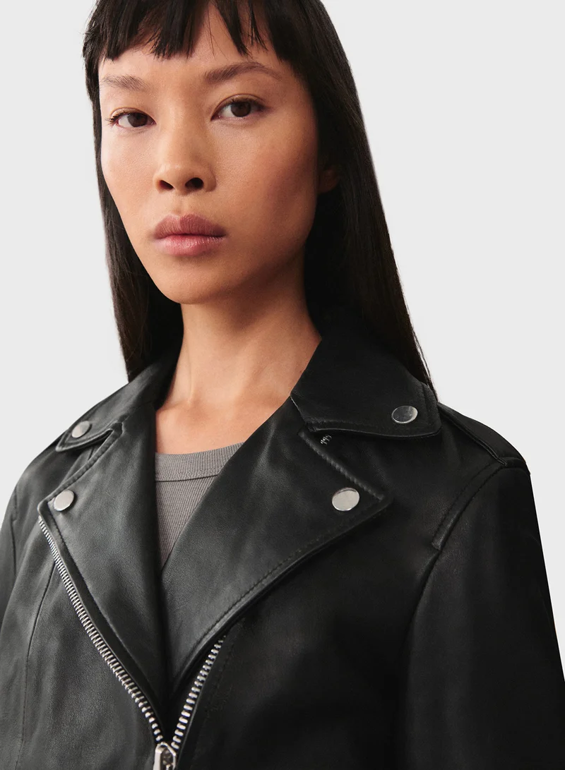 مانجو Leather Biker Jacket