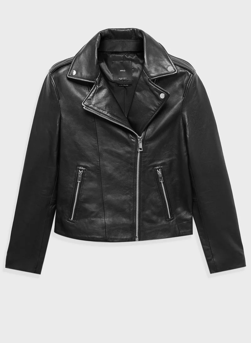 مانجو Leather Biker Jacket
