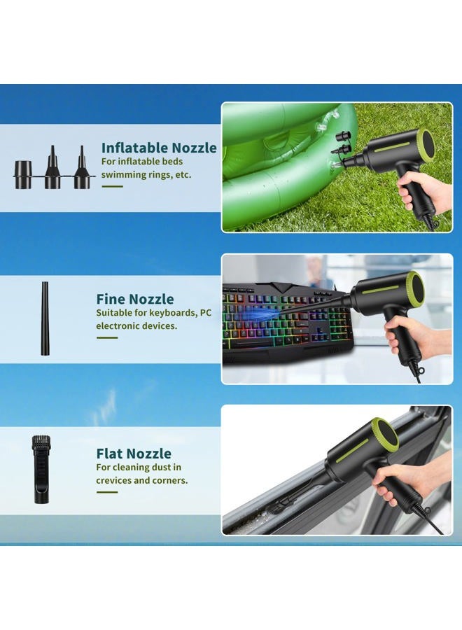 Dorobeen Compressed Air Duster, Electric Air Duster, Handheld Air Blower, 500W 40000RPM Powerful Air Duster, Wired Air Duster for Computer Keyboard Electronics Cleaning - Image 2