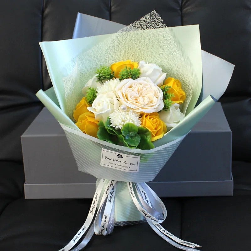 Bluejw ZHUOOU Handmade Rose Soap Bouquet with Dried Plants – Artificial Soap Flowers Gift Box for Mother's Day, Valentine's Day, Birthday – Long-Lasting Fragrant Decorative Arrangement - Image 4