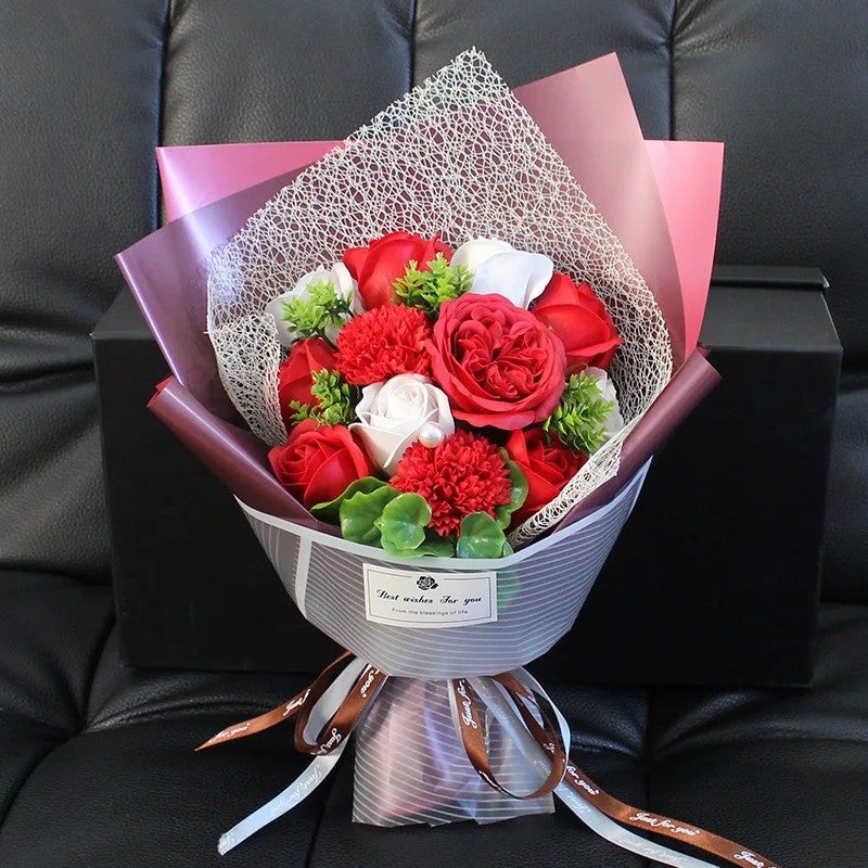 Bluejw ZHUOOU Handmade Rose Soap Bouquet with Dried Plants – Artificial Soap Flowers Gift Box for Mother's Day, Valentine's Day, Birthday – Long-Lasting Fragrant Decorative Arrangement - Image 5