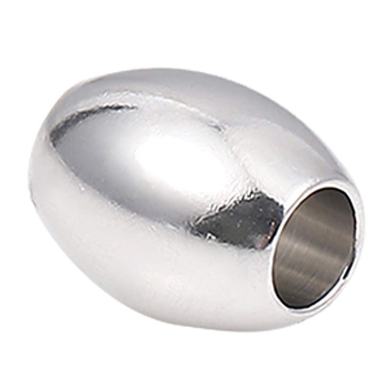 BEADIA Stainless Steel Spacer Beads 10x8mm Oval Loose Charm Caps Beads for DIY Jewelry Making 20pcs with 4mm Hole