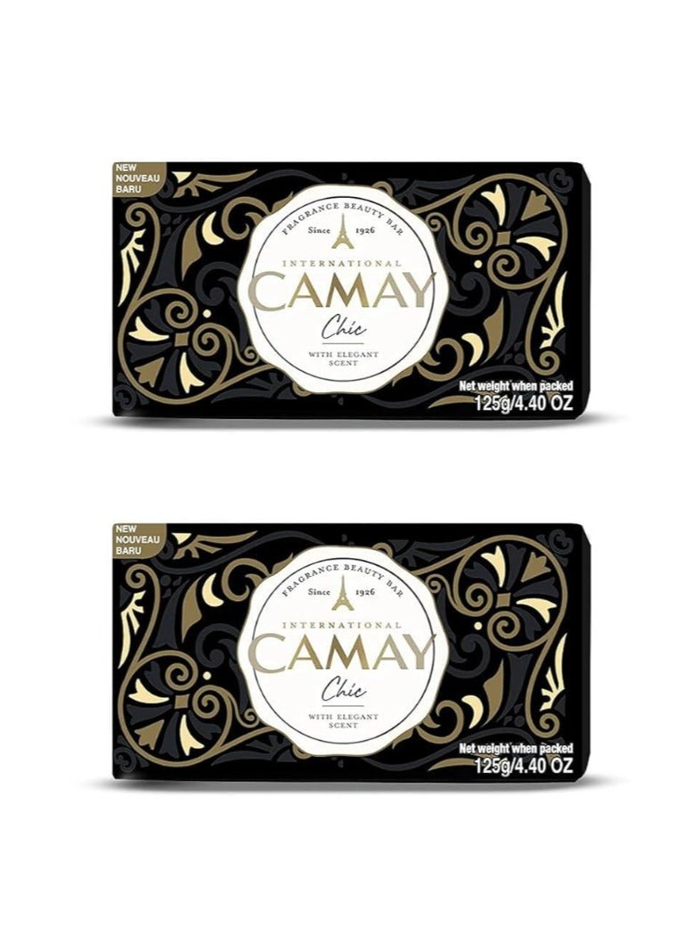 Chic Citrus Beauty Soap with Aromatic Wood, Indulging French Fragrance, Moisturizing Bathing Body Soap with Nature’s Scent & Creamy Lather for Daily Skincare, 125g 2 Pcs