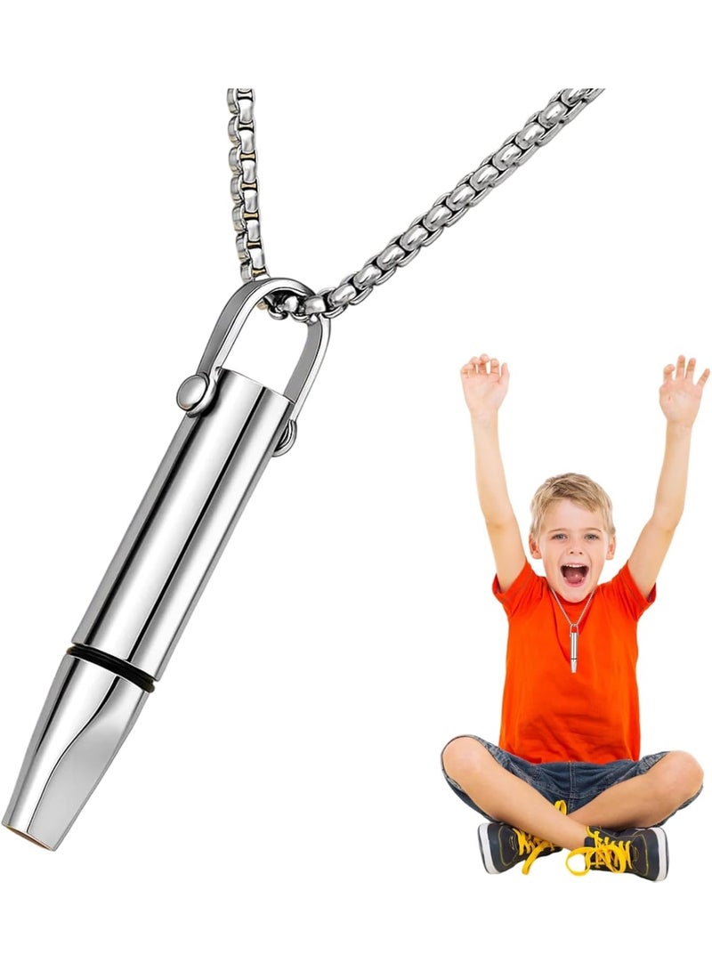 Luckam Mindful Breathing Necklace, Portable Anxiety Relief Tool with Resistance Filter, for Stress Management, Mindful Meditation, and On-the-Go Breathing Exercises, Ideal Gift for Women and Men (Silver - Image 1
