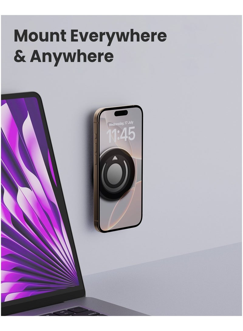 Moxedo Jello-Mag Dual Sided Magnetic Ring Holder, Silicone Magsafe Compatible, Metal Ring Plate for Androids, Smartphones(Black) - Image 2