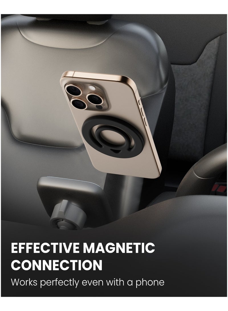 Moxedo Jello-Mag Dual Sided Magnetic Ring Holder, Silicone Magsafe Compatible, Metal Ring Plate for Androids, Smartphones(Black) - Image 3