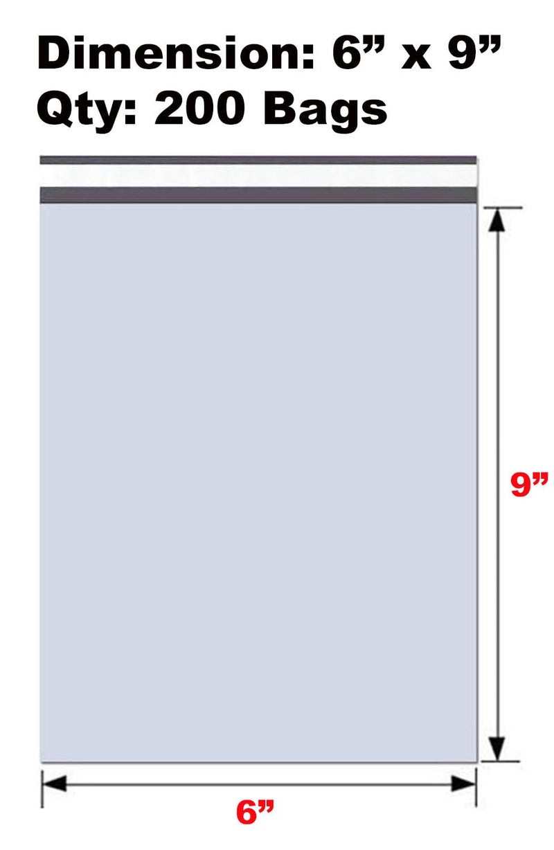 iMBAPrice White Poly Mailers 6x9 Inch, 200-Pack Small Size #1 Poly Mailing Envelopes Bags, Self Seal Adhesive Waterproof and Tear Proof Packing Bag (Total 200 Bags) - Image 2
