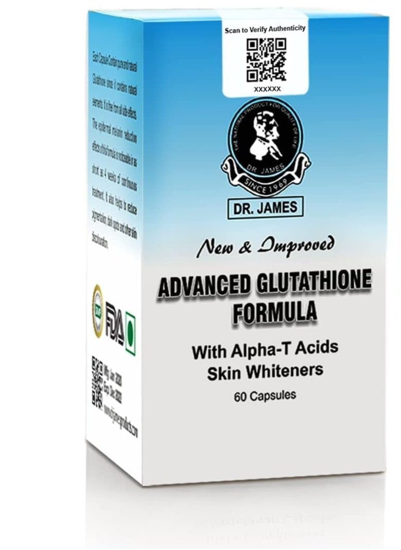DR. JAMES Dr James Skin Brightening Capsules – 60 Count with Glutathione & Vitamin C – Tone Support Supplement for Radiant Skin  - Image 1