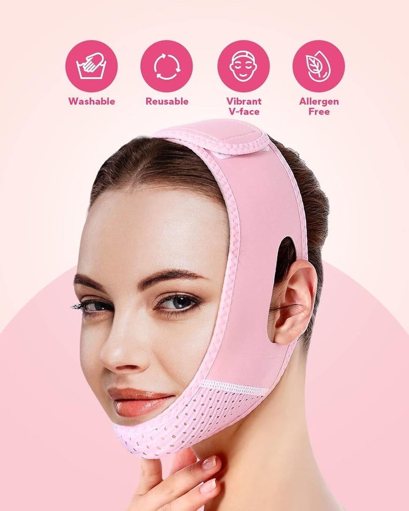 KBZONE Silicone V Face Mask Face Lift Up Belt Facial Slimming Bandage Mask Cheek,Chin,Belt Face Slim Lift Band Mask Double Chin Reducer For Women And Men Tightening Skin 1 Count - Image 3