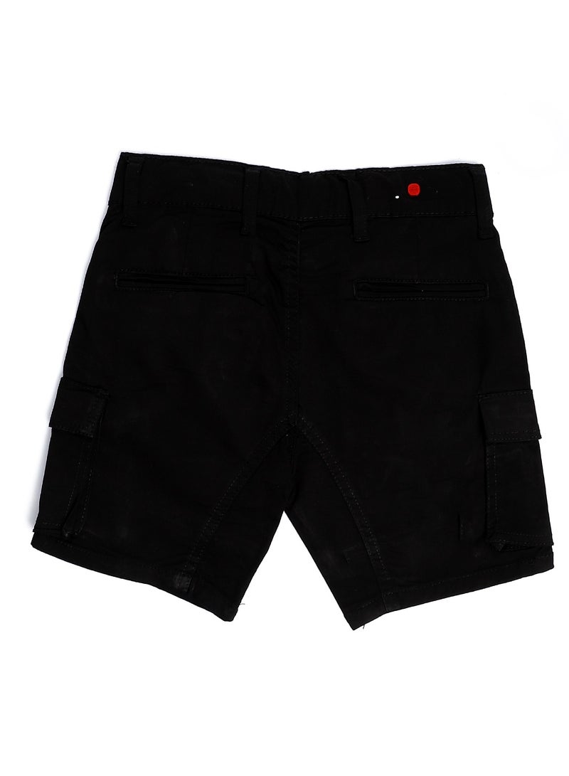 Andora Plain Boys Summer Cargo Short - Black - Image 2