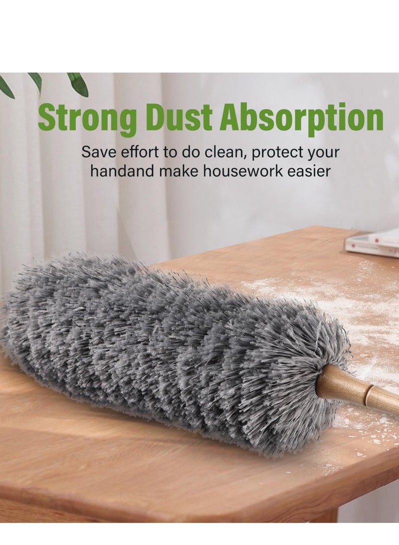 زيريفام zerifm - 2 حزمة من الألياف رقيق المرسب ، المرسب الريش مرنة ، ومناسبة لتنظيف الأثاث والستائر والمكاتب الغبار . رمادي - Image 3