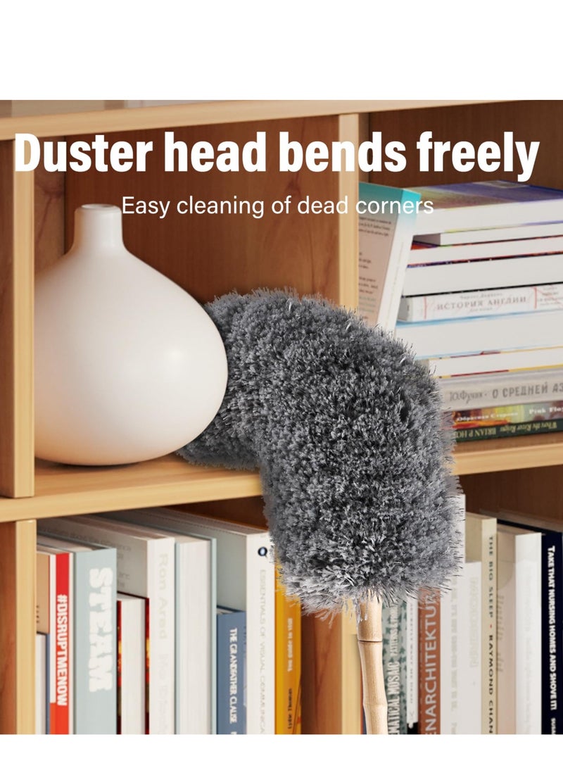 زيريفام zerifm - 2 حزمة من الألياف رقيق المرسب ، المرسب الريش مرنة ، ومناسبة لتنظيف الأثاث والستائر والمكاتب الغبار . رمادي - Image 4