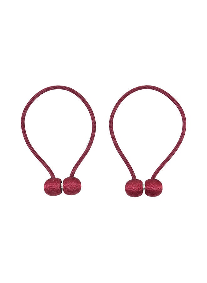 Loquat 2-Piece Strong Magnetic Twist Ties Magnet Cord Winder Set Wine Red - Image 1