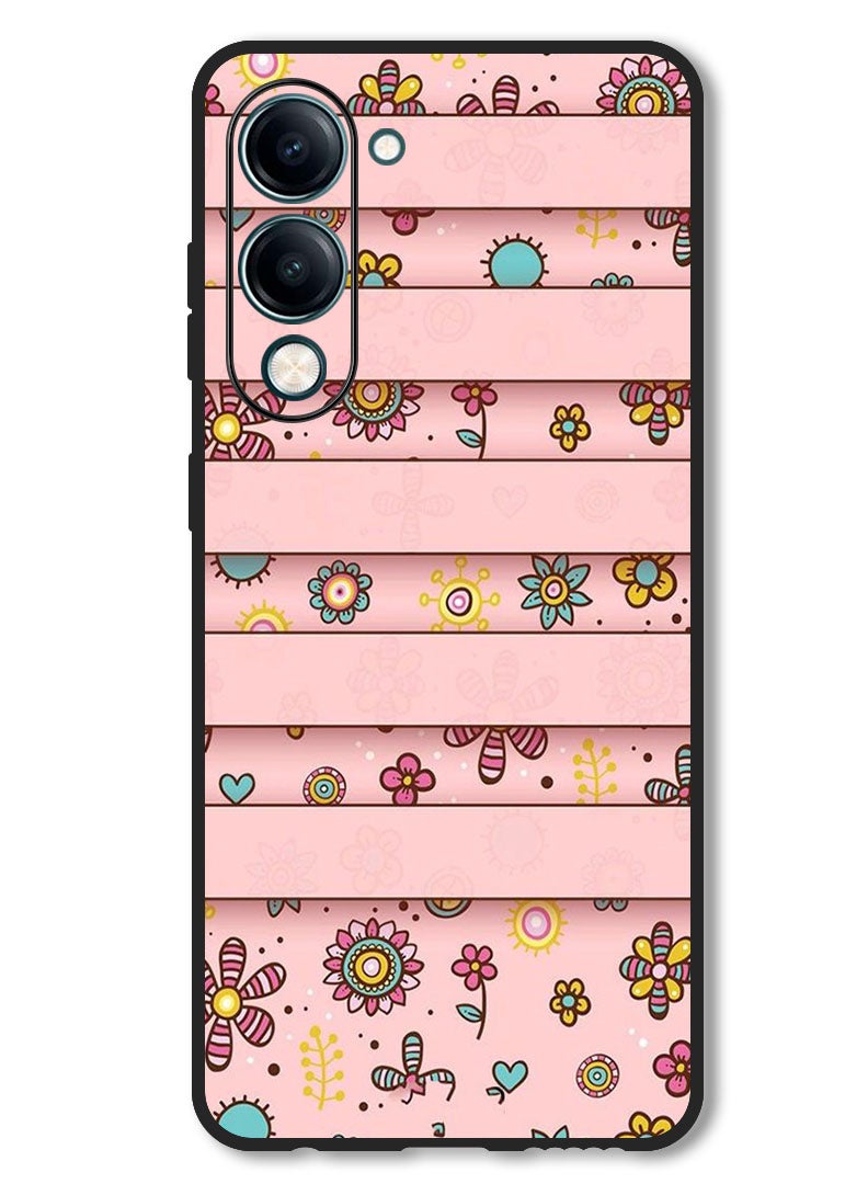 Theodor Case Compatible with Vivo Y29s Protection Shockproof Bumper Cover Small Flowers - Image 1